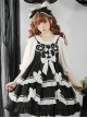 Sweet And Spicy Heart-Shaped Cat Claw Decoration Bow Black And White Pleated Sweet Lolita Suspenders Sleeveless Dress
