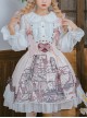 Photo Frame Otome Series Cute Doll Collar Shirt Rabbit Decorative Print Love Lace Bow Stripe Sweet Lolita Skirt Suit