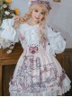 Photo Frame Otome Series Cute Doll Collar Shirt Rabbit Decorative Print Love Lace Bow Stripe Sweet Lolita Skirt Suit