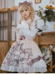 Photo Frame Otome Series Cute Doll Collar Shirt Rabbit Decorative Print Love Lace Bow Stripe Sweet Lolita Skirt Suit