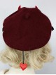 Solid Color Devil Horns Bat Wings Bow-Knot Bell Halloween Gothic Lolita Three-Dimensional Beret