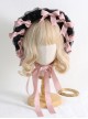 Black Lace Yarn Mesh Flounce Cute Detachable Bow-Knot Frenulum Sweet Lolita Hat