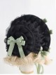 Black Lace Yarn Mesh Flounce Cute Detachable Bow-Knot Frenulum Sweet Lolita Hat