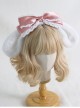 Sweet Girl Soft Cute White Plush Cute Big-Eared Dog Bow Lace Sweet Lolita Headband