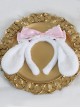 Sweet Girl Soft Cute White Plush Cute Big-Eared Dog Bow Lace Sweet Lolita Headband