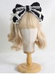 Solid Color Lace Small Bow Detachable Gothic Lolita Large Bow Non-Slip Headband