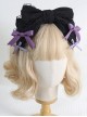 Solid Color Lace Small Bow Detachable Gothic Lolita Large Bow Non-Slip Headband