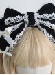 Solid Color Lace Small Bow Detachable Gothic Lolita Large Bow Non-Slip Headband