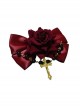 Golden Cross Bead Chain Vintage Court Velvet Red Rose Bow Gothic Lolita Hairpin