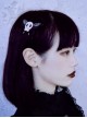 Gothic White Skull Embroidered Butterfly Halloween Gothic Lolita Girl Hair Clip