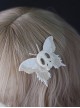 Gothic White Skull Embroidered Butterfly Halloween Gothic Lolita Girl Hair Clip