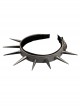 Punk Solid Color Faux Leather Exaggerated Rivet Metal Decoration Halloween Punk Lolita Headband