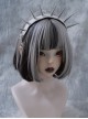 Punk Solid Color Faux Leather Exaggerated Rivet Metal Decoration Halloween Punk Lolita Headband
