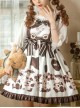 Sweet Small Cow Print Striped Bow Ruffle Hem Sweet Lolita Simple Sleeveless Dress