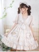 Alice Tutu Series Plaid Print Bow Love Flower Cute Fungus Sleeves Sweet Lolita Short-Sleeved Dress