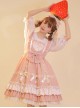 Bo Bo Milk Coffee Series Cute Wave Point Love Lace Bow-Knot Frenulum Ruffled Sweet Lolita Sleeveless Dress