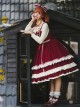 Miss Betty Series Red Vintage Court Bow Lace Ribbon Decorated Ruffle Hem Classic Lolita Sleeveless Dress