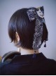 Prajna Zephyr Bow-Knot Pearl Tassel Decoration Halloween Goth Lolita Black Hairpin