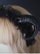 Black Lacework Demon Shofar Girly Halloween Gothic Lolita Headband