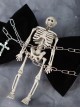 Black Skeleton Metal Chain Cross Decoration Big Bow Halloween Gothic Lolita Hair Clip