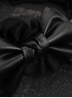 Black Gothic Patent Leather Bow Crinkled Organza Ruffled Gothic Lolita Headband