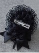 Black Satin Rose Lace Bow-Knot Crucifix Decoration Halloween Gothic Lolita Hair Clip