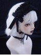 Black Lace Ribbon Crossover Satin Rose Bow Tie Goth Lolita Headband