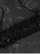 Black Lace Ribbon Crossover Satin Rose Bow Tie Goth Lolita Headband