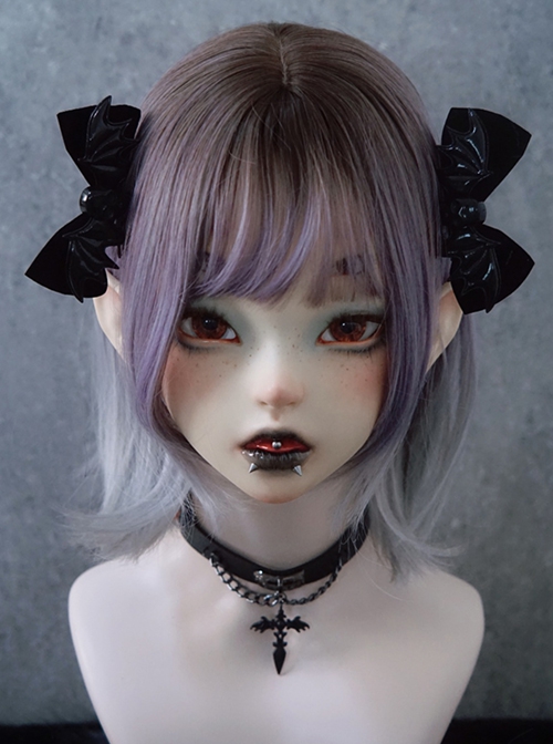 Black Skull Bat Wings Bow-Knot Halloween Gothic Lolita Hair Clip