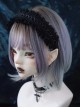 Black Simple Ruffled Leather Crossover Gothic Lolita Headband