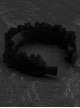 Black Simple Ruffled Leather Crossover Gothic Lolita Headband