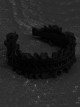 Black Simple Ruffled Leather Crossover Gothic Lolita Headband