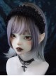 Black Simple Ruffled Leather Crossover Gothic Lolita Headband