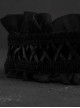 Black Simple Ruffled Leather Crossover Gothic Lolita Headband