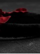Cute Black-Red Plush Bunny Ears Red Bow Halloween Gothic Lolita Headband