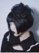 Satin Black Rose Lace Dark Ornate Halloween Gothic Lolita Witch Hat Hair Clip