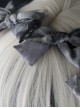 Minimalistic Elegant Gray Bow Halo Dyeing Asymmetric Design Gothic Lolita Headband