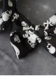 Black-White Asymmetrical Skull Print Bow Simple Halloween Gothic Lolita Headband