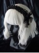 Black Skull Hand Bone Lace Bow Metal Heart Cross Cutout Decoration Halloween Gothic Lolita Headband