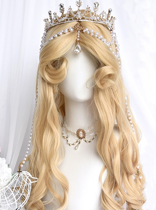 Huiyue Series Gorgeous Retro Mid-Part Bangs Roman Volume Elegant Long Hair Classic Lolita Wig