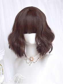 Cute Sweet Wool Roll Daily Solid Color Short Curly Hair Sweet Lolita Wig