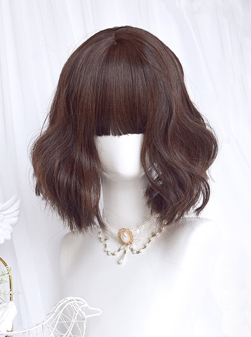 Cute Sweet Wool Roll Daily Solid Color Short Curly Hair Sweet Lolita Wig