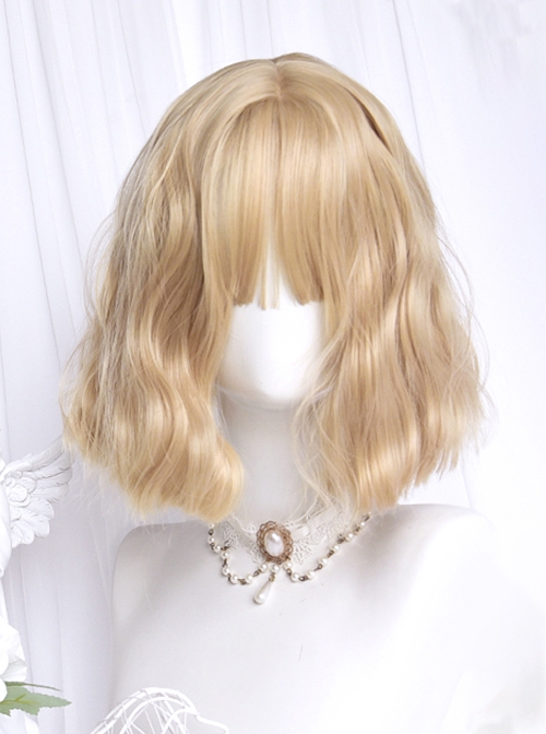 Cute Sweet Wool Roll Daily Solid Color Short Curly Hair Sweet Lolita Wig