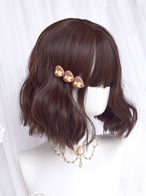 Cute Sweet Wool Roll Daily Solid Color Short Curly Hair Sweet Lolita Wig