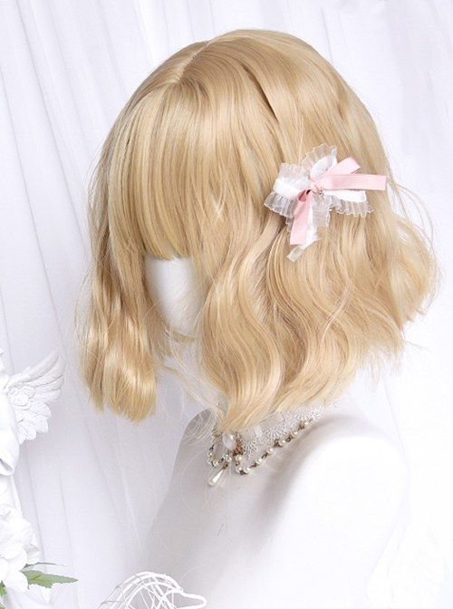 Cute Sweet Wool Roll Daily Solid Color Short Curly Hair Sweet Lolita Wig