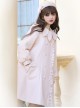 Solid Color Cute Rabbit Ears Asymmetrical Doll Collar Design Lantern Sleeve Autumn Winter Daily Plus Velvet Sweet Lolita Coat