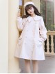 Solid Color Cute Rabbit Ears Asymmetrical Doll Collar Design Lantern Sleeve Autumn Winter Daily Plus Velvet Sweet Lolita Coat