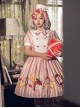 Striped Bow Doll Collar Detachable Sleeves Strawberry Blood Bag Syringe Print Striped Halloween Sweet Lolita Long Sleeve Dress