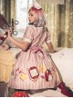 Striped Bow Doll Collar Detachable Sleeves Strawberry Blood Bag Syringe Print Striped Halloween Sweet Lolita Long Sleeve Dress