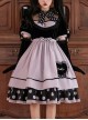 Black Purple Polka Dot Bow Love Lace Decoration Velvet Upper Body Polka Dot Hem Classic Lolita Short Sleeve Dress